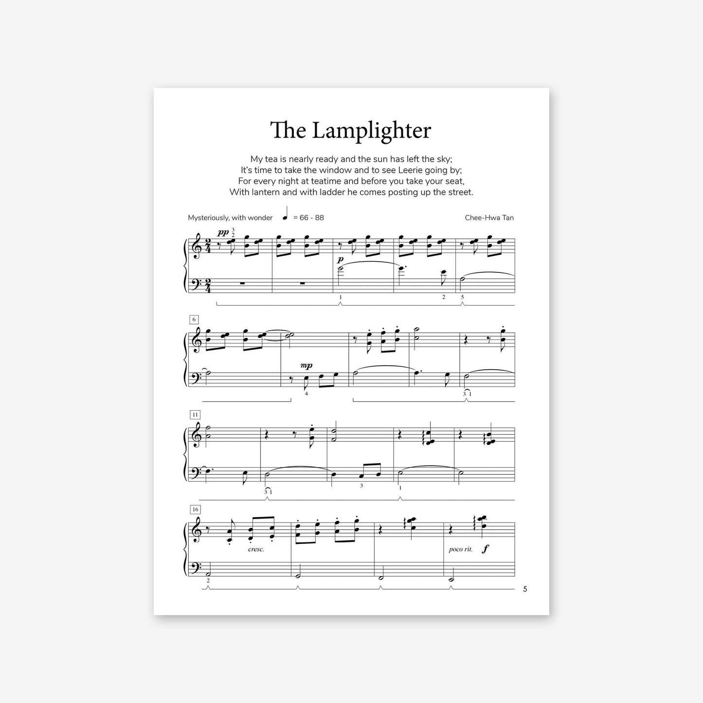 Piano Safari Supplements Guest Composers Chee-Hwa Tan The Lamplighter