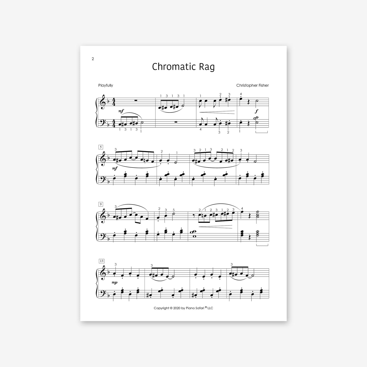 Piano Safari Supplements Sheets Late Elementary Chromatic Rag