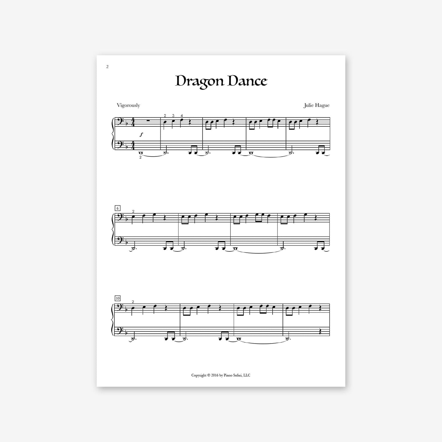 Piano Safari Supplements Sheets Elementary Dragon Dance
