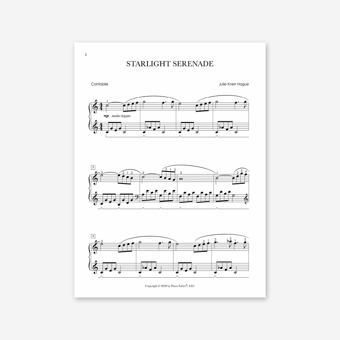 Piano Safari Supplements Sheets Late Elementary Starlight Serenade