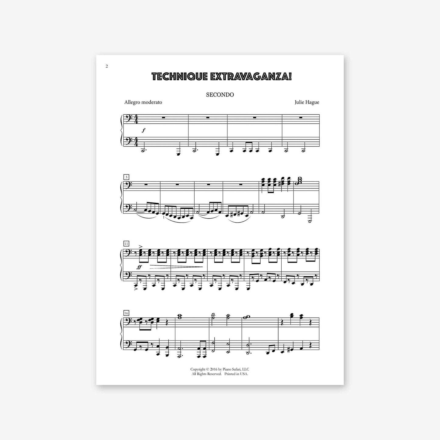 Piano Safari Supplements Sheets Intermediate Technique Extravaganza