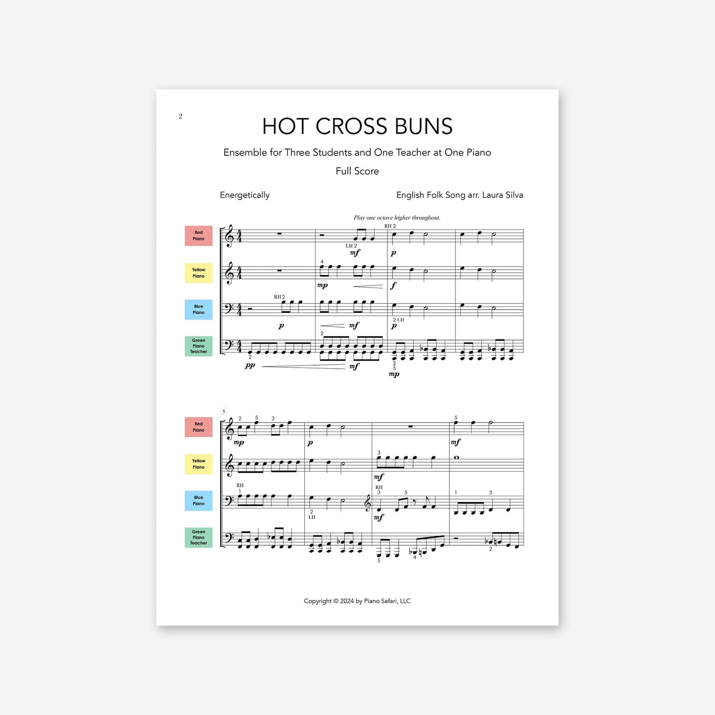 Piano Safari Supplements Ensembles Hot Cross Buns