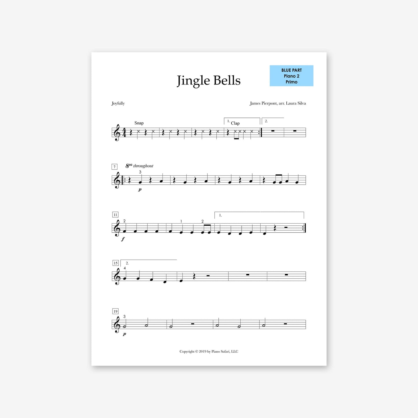 Piano Safari Supplements Ensembles Elementary Holiday Jingle Bells