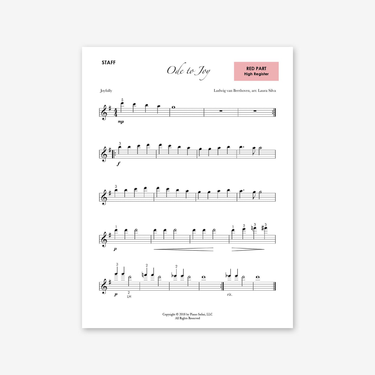 Piano Safari Supplements Ensembles Ode to Joy