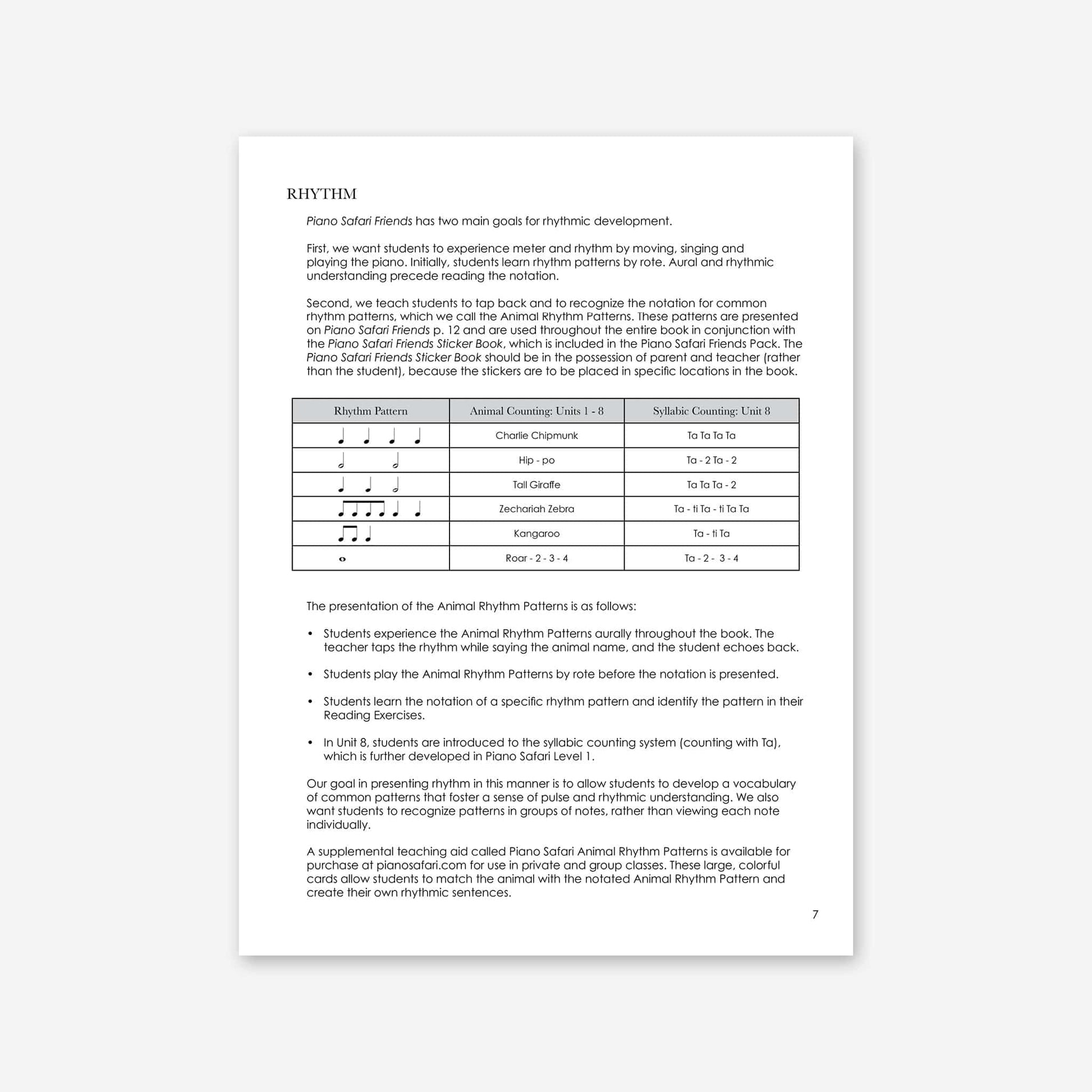 Piano Safari Method Children Friends Teacher Guide