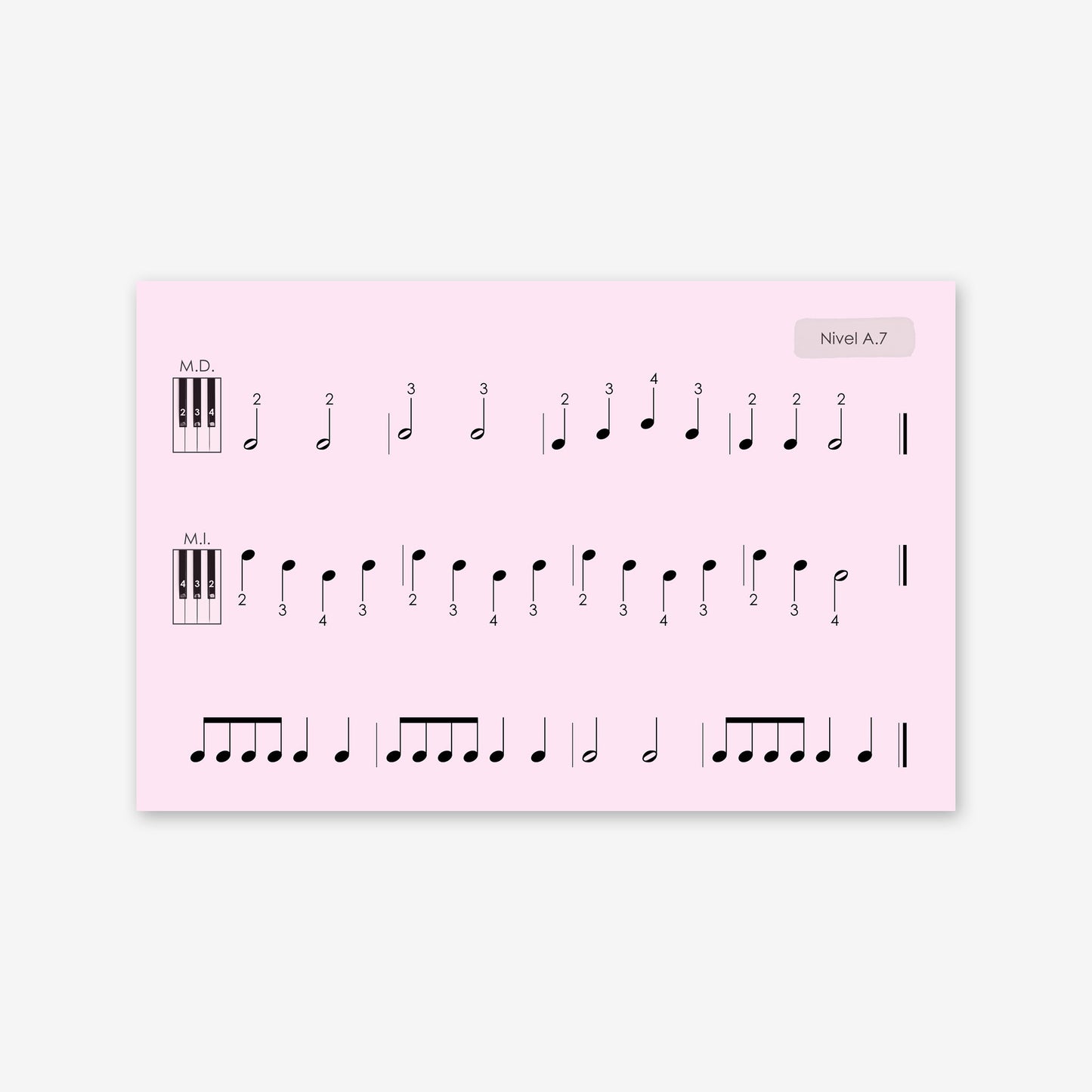 Piano Safari Method Spanish Children Sight Reading & Rhythm Cards 1