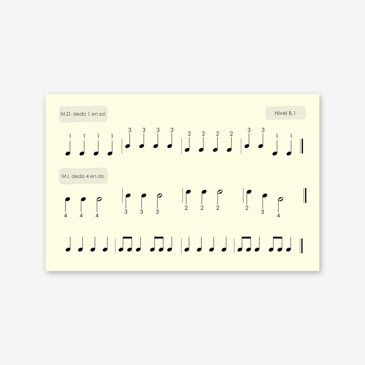 Piano Safari Method Spanish Children Sight Reading & Rhythm Cards 1