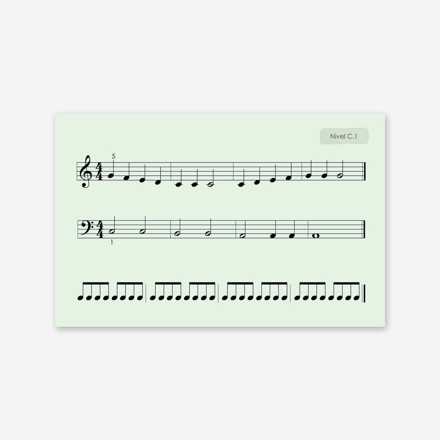 Piano Safari Method Spanish Children Sight Reading & Rhythm Cards 1