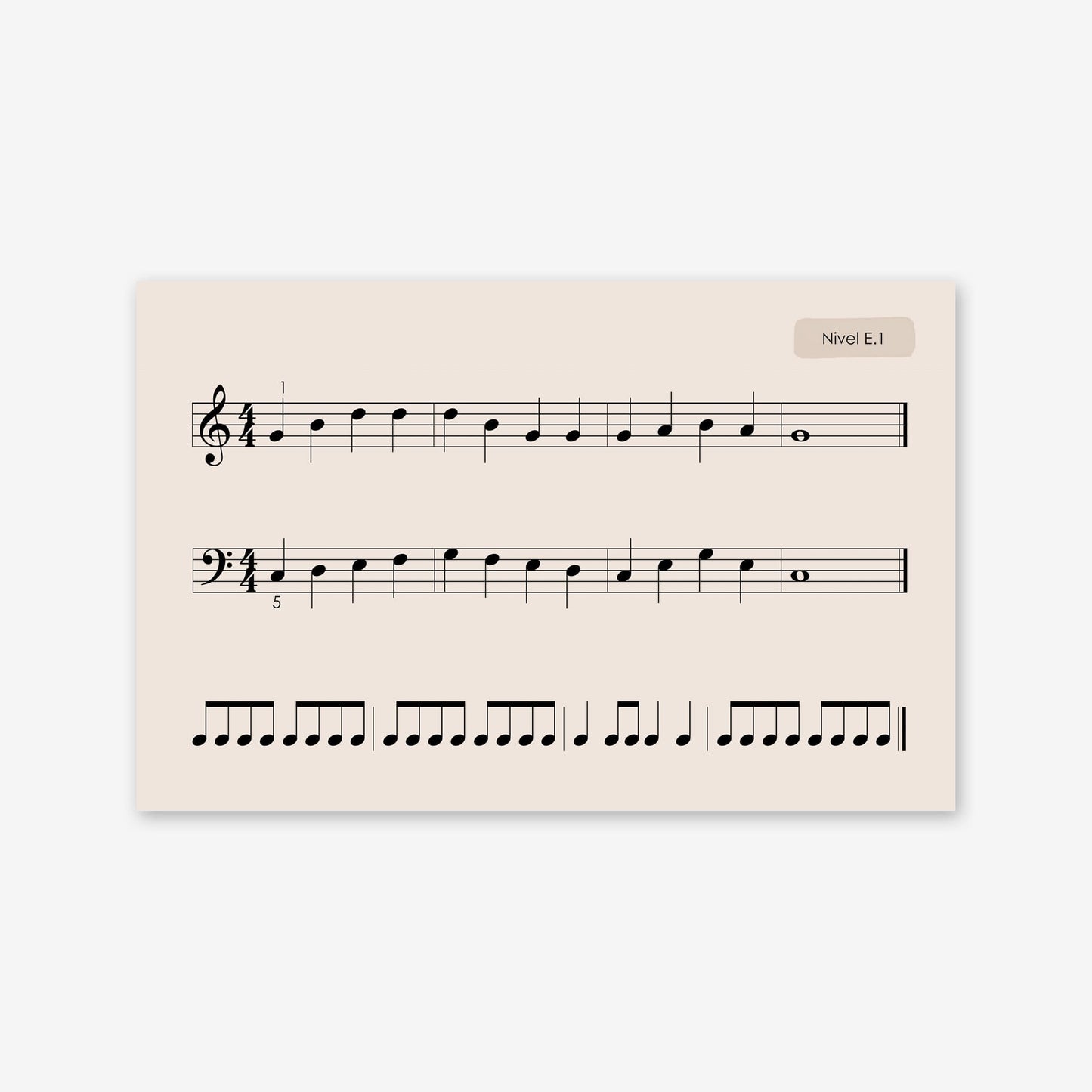 Piano Safari Method Spanish Children Sight Reading & Rhythm Cards 1