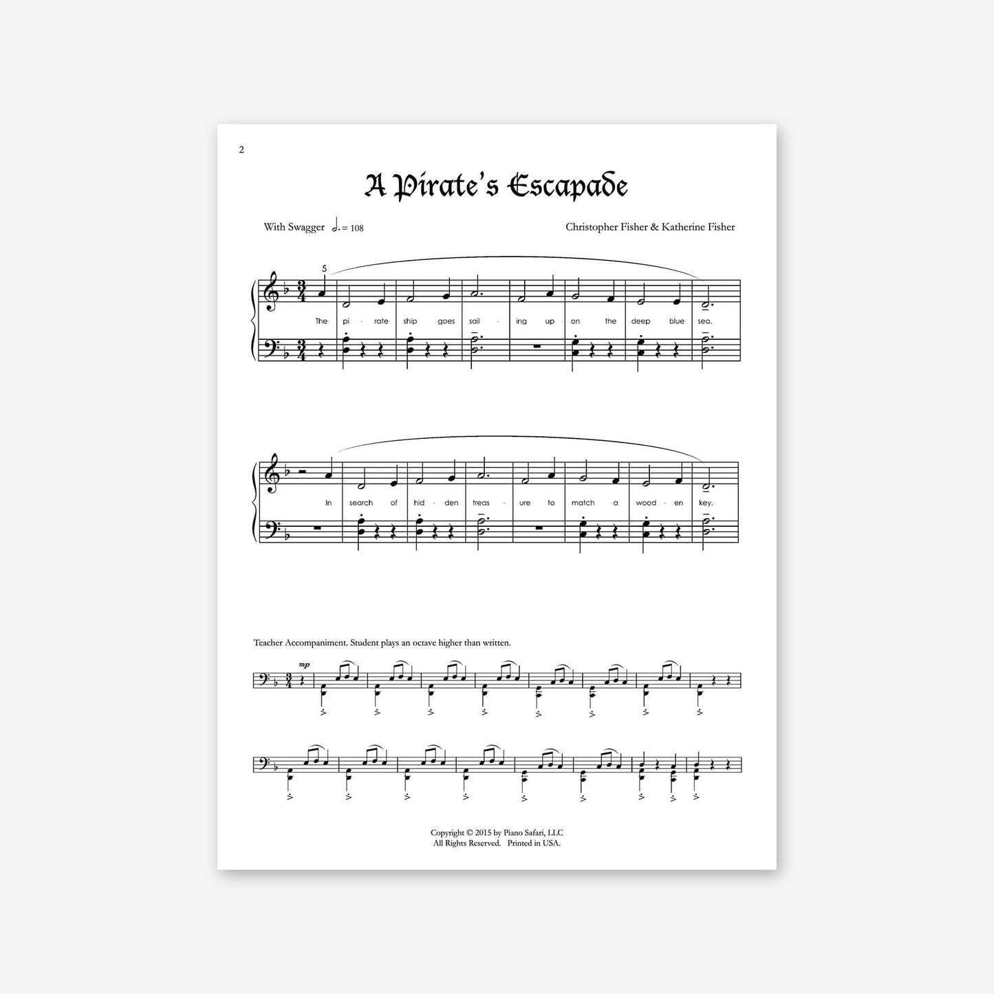 Piano Safari Supplements Sheets Late Elementary The Pirate’s Escapade