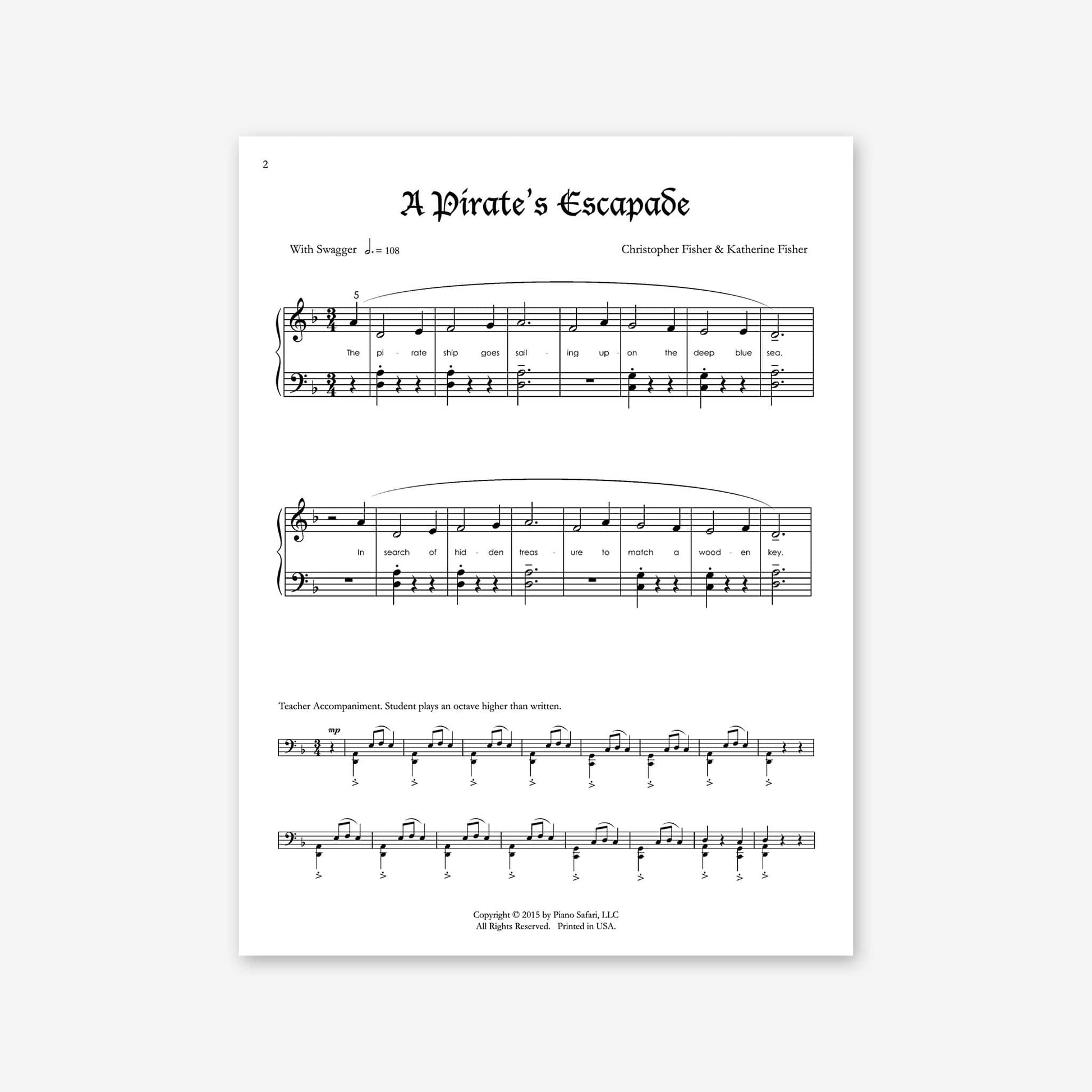 Piano Safari Supplements Sheets Late Elementary The Pirate’s Escapade