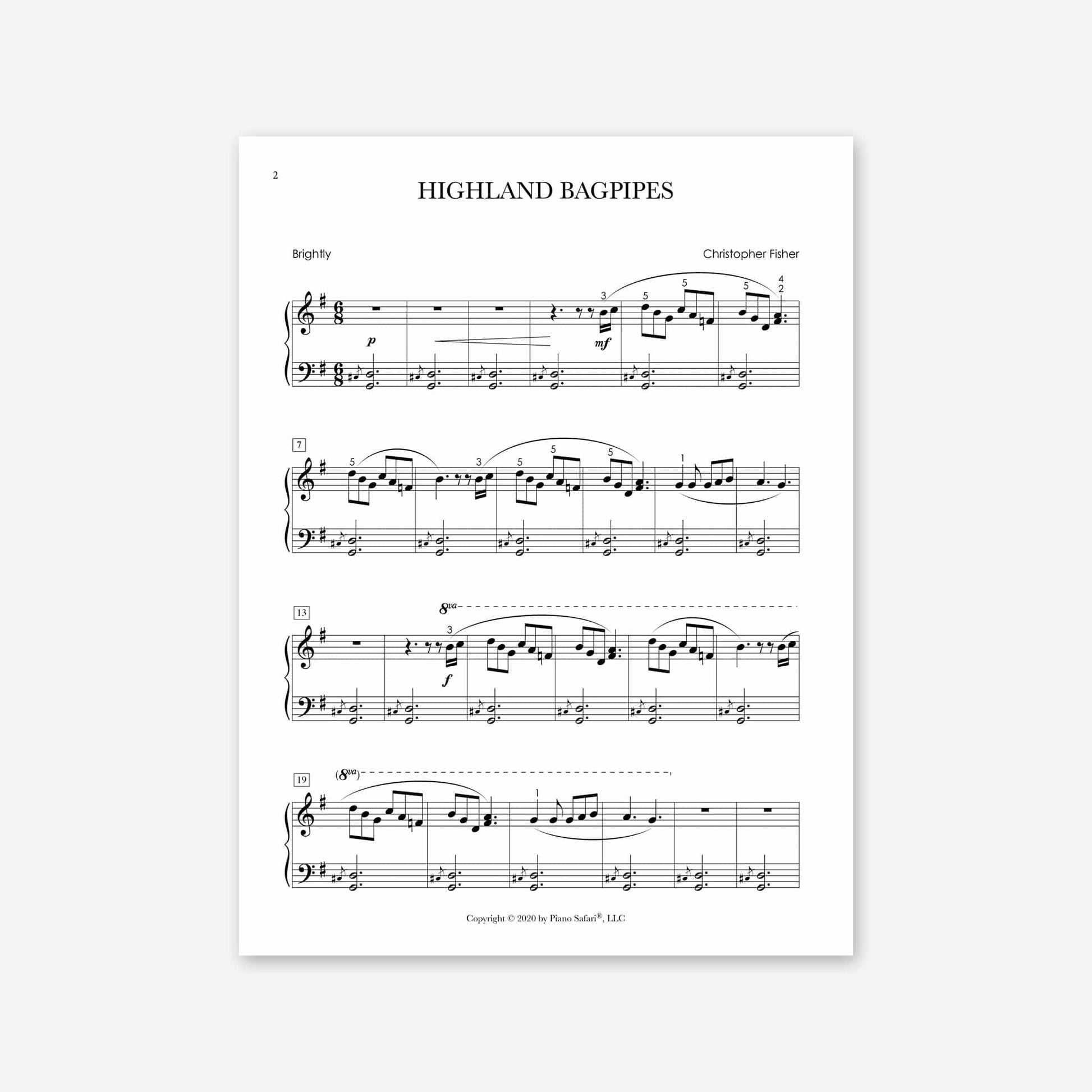 Piano Safari Supplements Sheets Late Elementary Highland Bagpipes