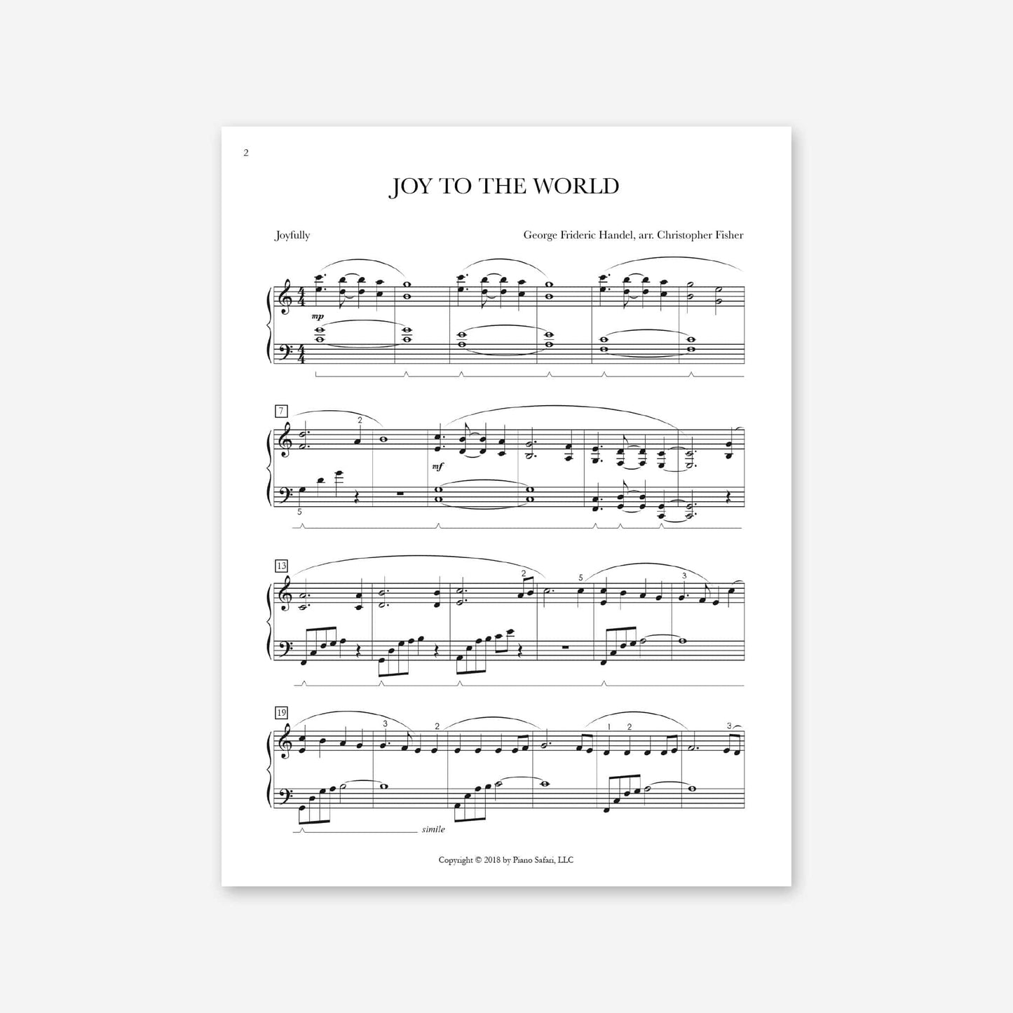 Piano Safari Supplements Sheets Intermediate Holiday Joy to the World