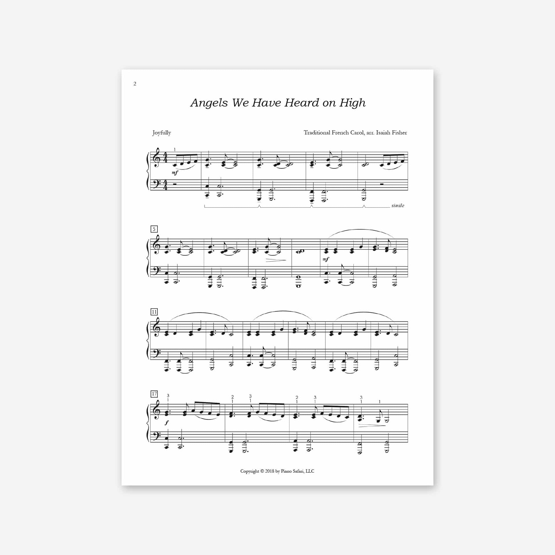 Piano Safari Supplements Sheets Early Intermediate Holiday Angels We Have Heard on High