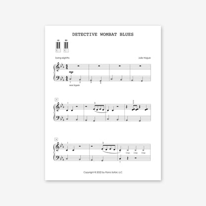 Piano Safari Supplements Sheets Elementary Detective Wombat Blues