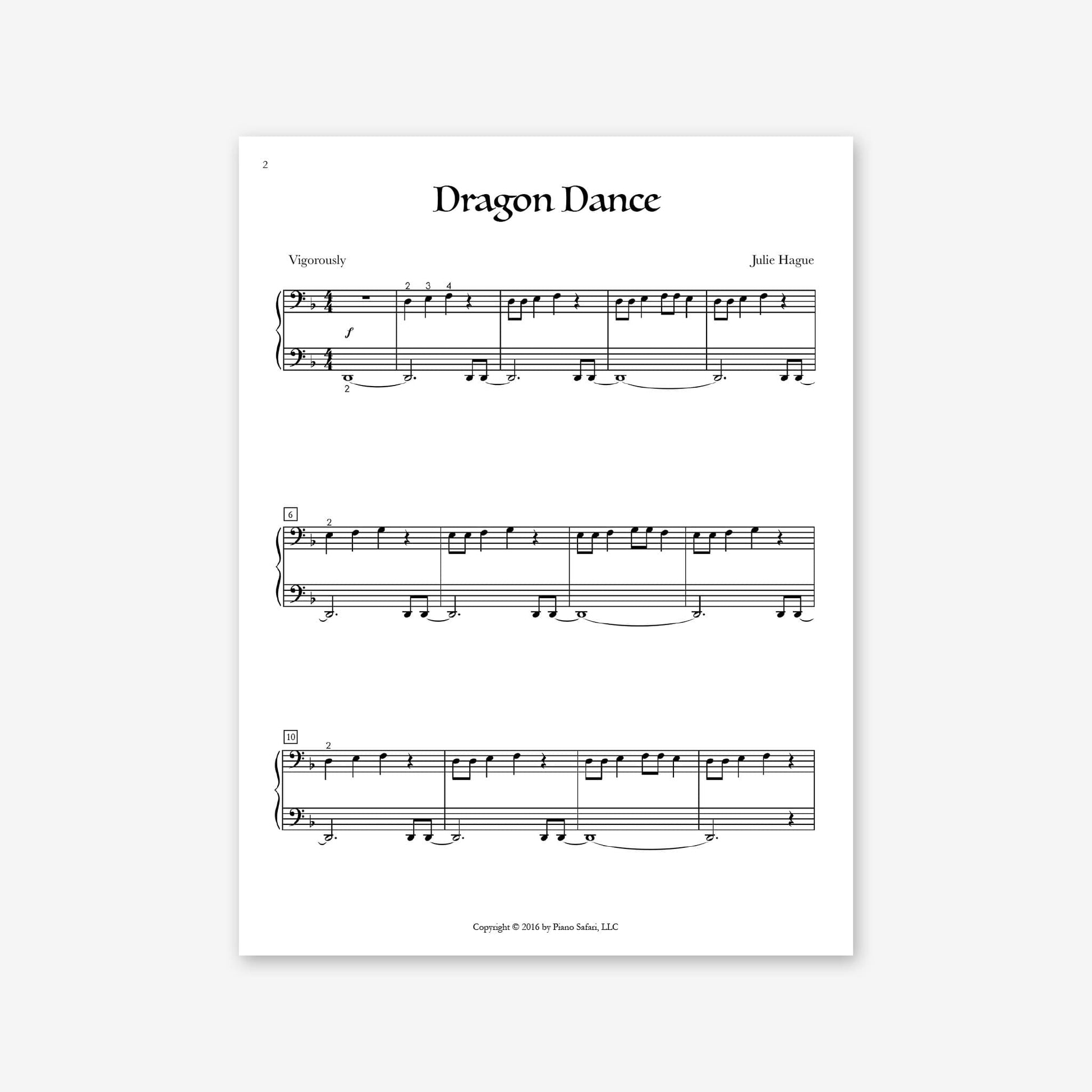 Piano Safari Supplements Sheets Elementary Dragon Dance