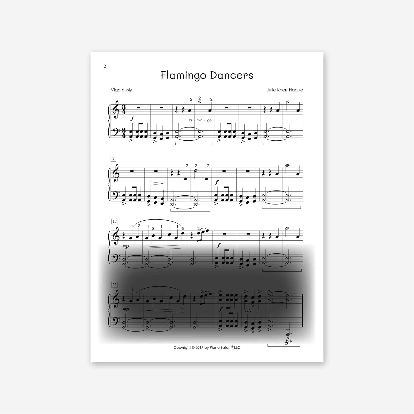 Piano Safari Supplements Sheets Late Elementary Flamingo Dancers