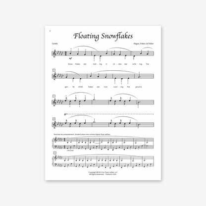 Piano Safari Supplements Sheets Early Elementary Floating Snowflakes