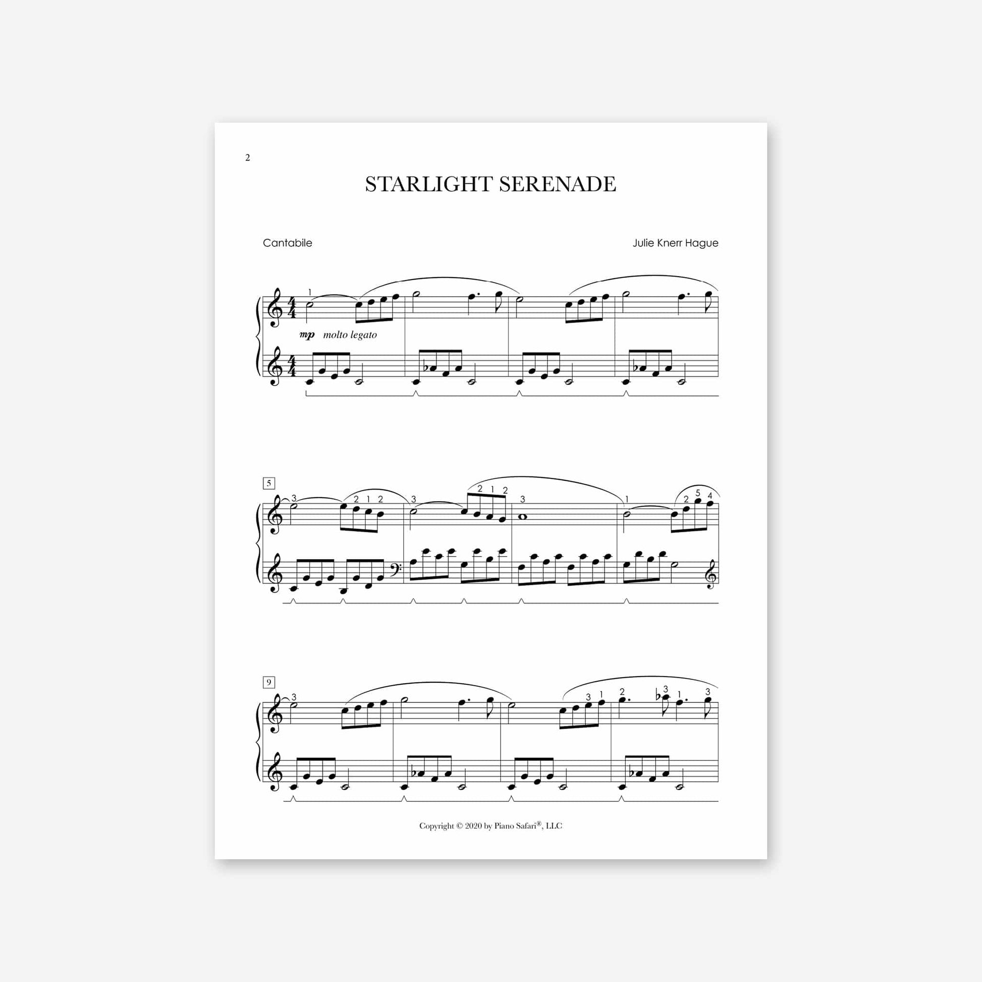 Piano Safari Supplements Sheets Late Elementary Starlight Serenade
