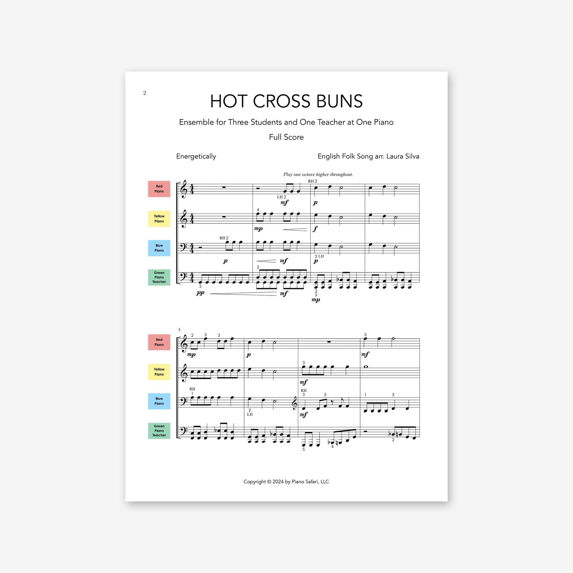 Piano Safari Supplements Ensembles Hot Cross Buns