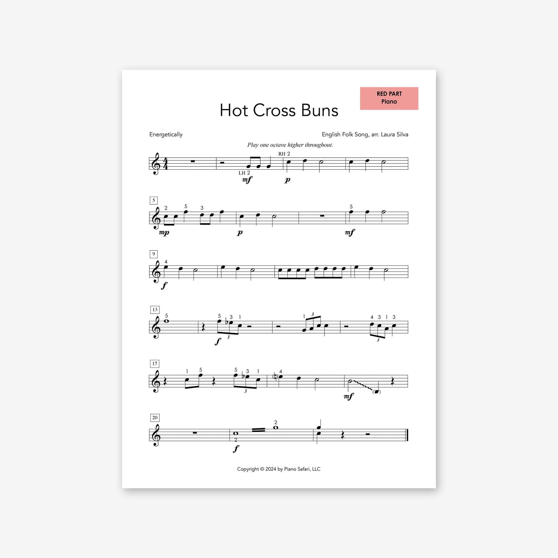 Piano Safari Supplements Ensembles Hot Cross Buns
