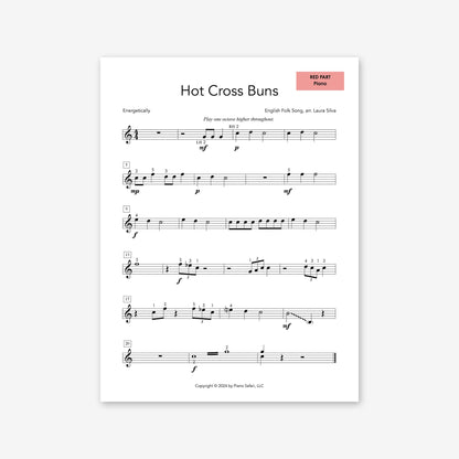 Piano Safari Supplements Ensembles Hot Cross Buns