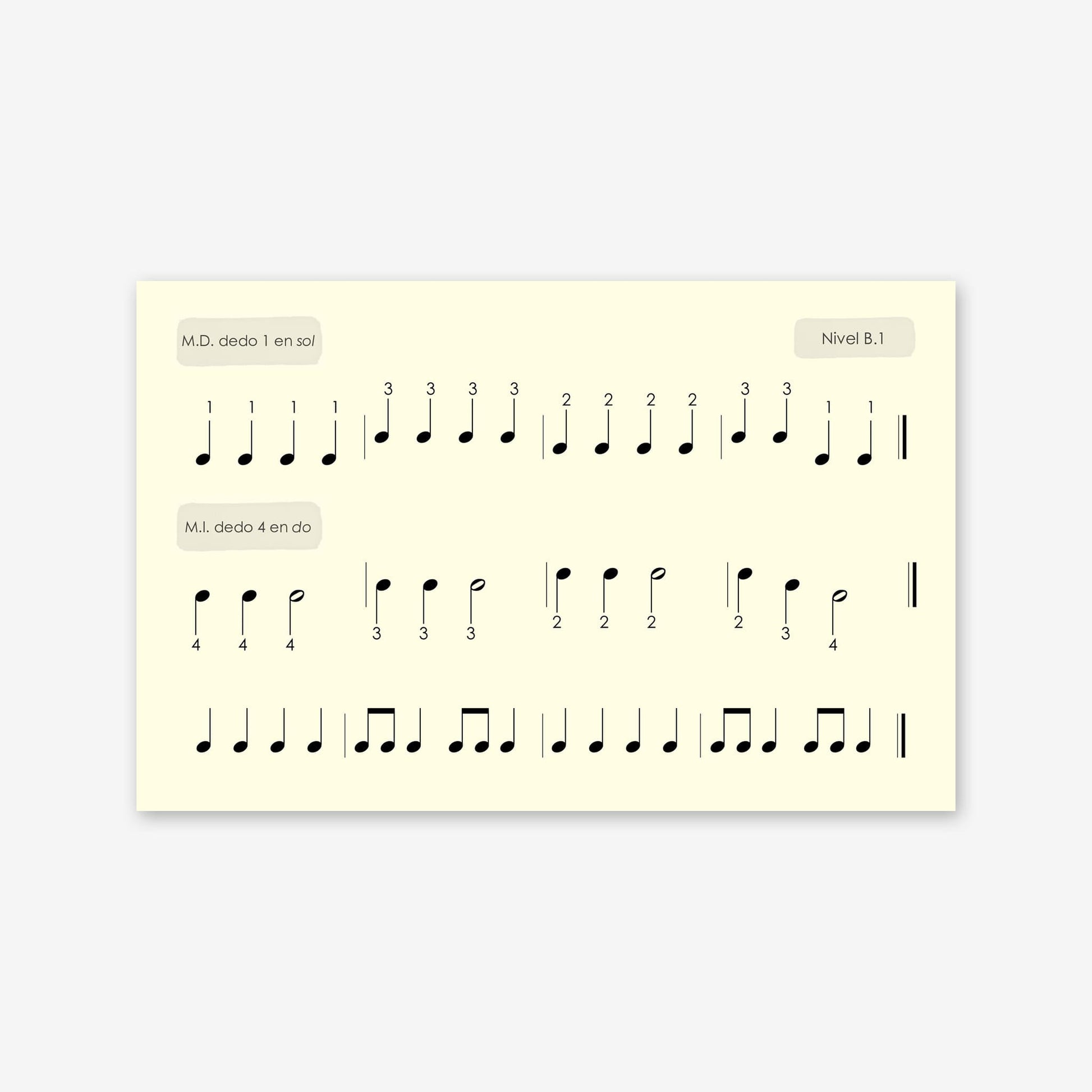 Piano Safari Method Spanish Children Sight Reading & Rhythm Cards 1