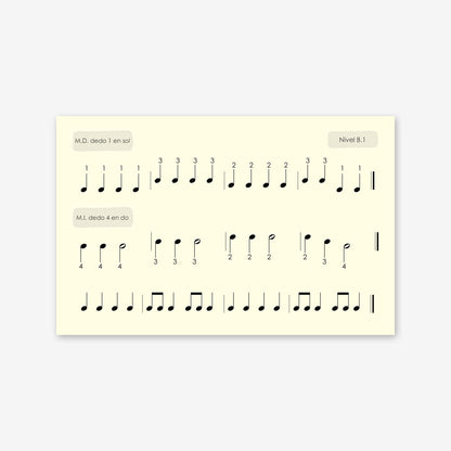 Piano Safari Method Spanish Children Sight Reading & Rhythm Cards 1