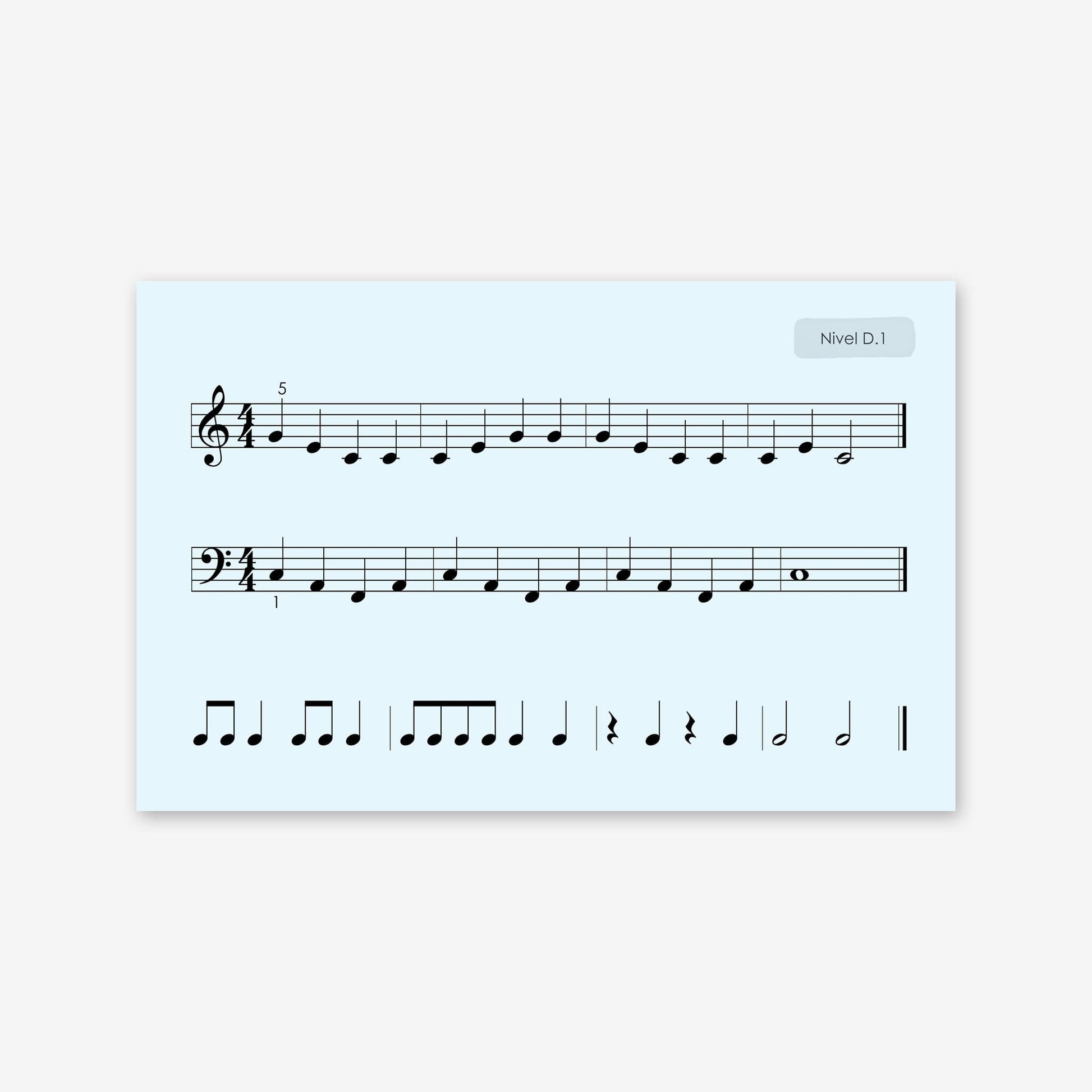 Piano Safari Method Spanish Children Sight Reading & Rhythm Cards 1