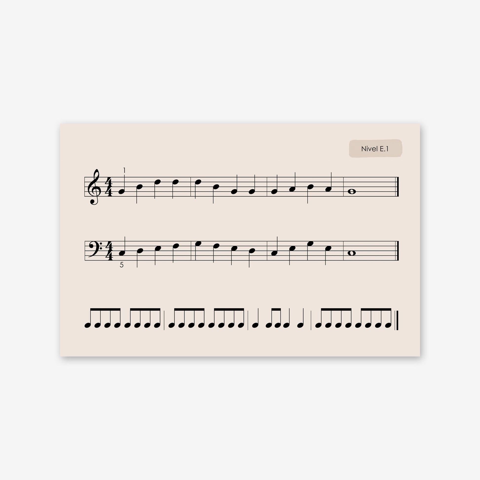 Piano Safari Method Spanish Children Sight Reading & Rhythm Cards 1