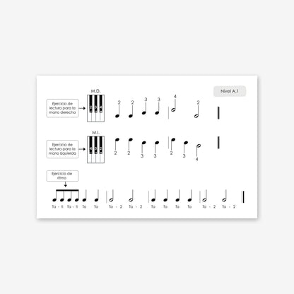 Piano Safari Method Spanish Children Sight Reading & Rhythm Cards 1