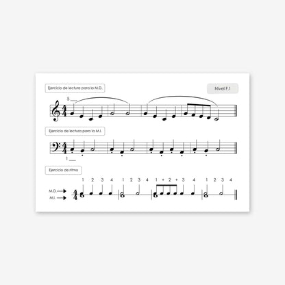 Piano Safari Method Spanish Children Sight Reading & Rhythm Cards 2
