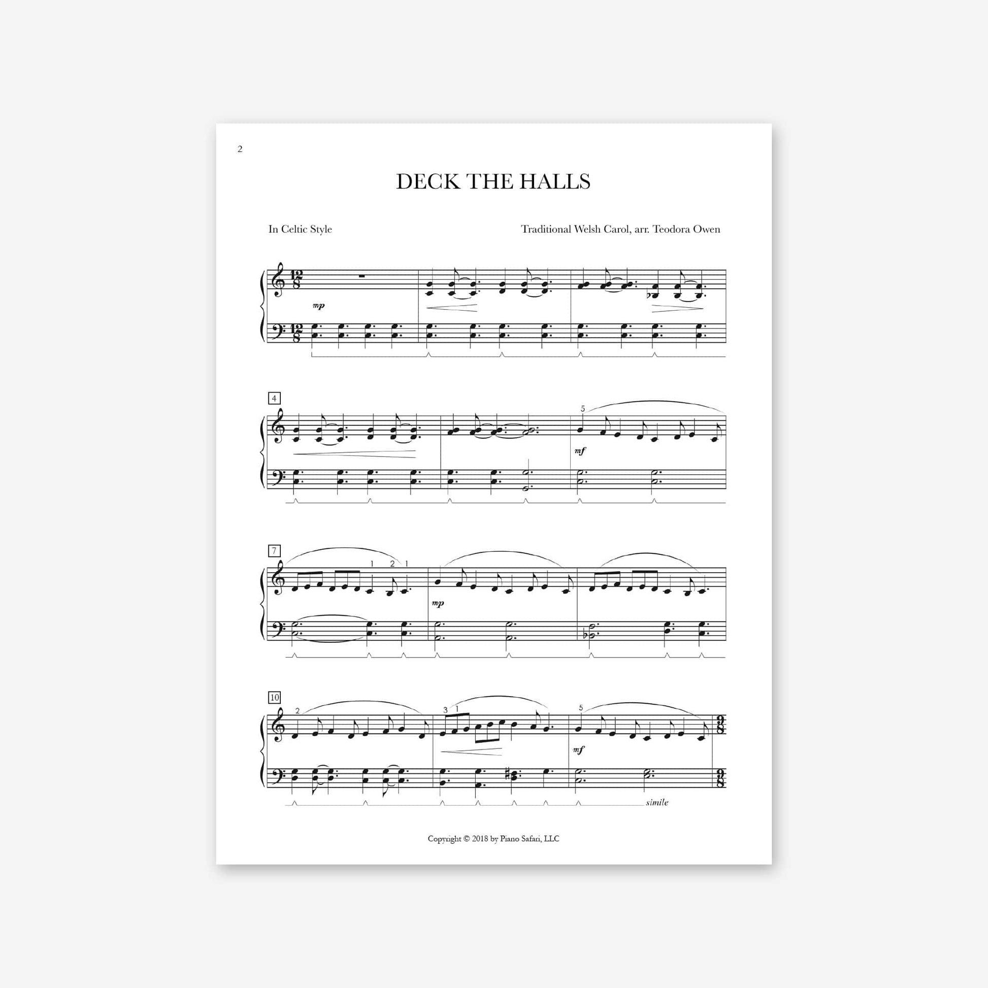 Piano Safari Supplements Sheets Intermediate Holiday Deck the Halls