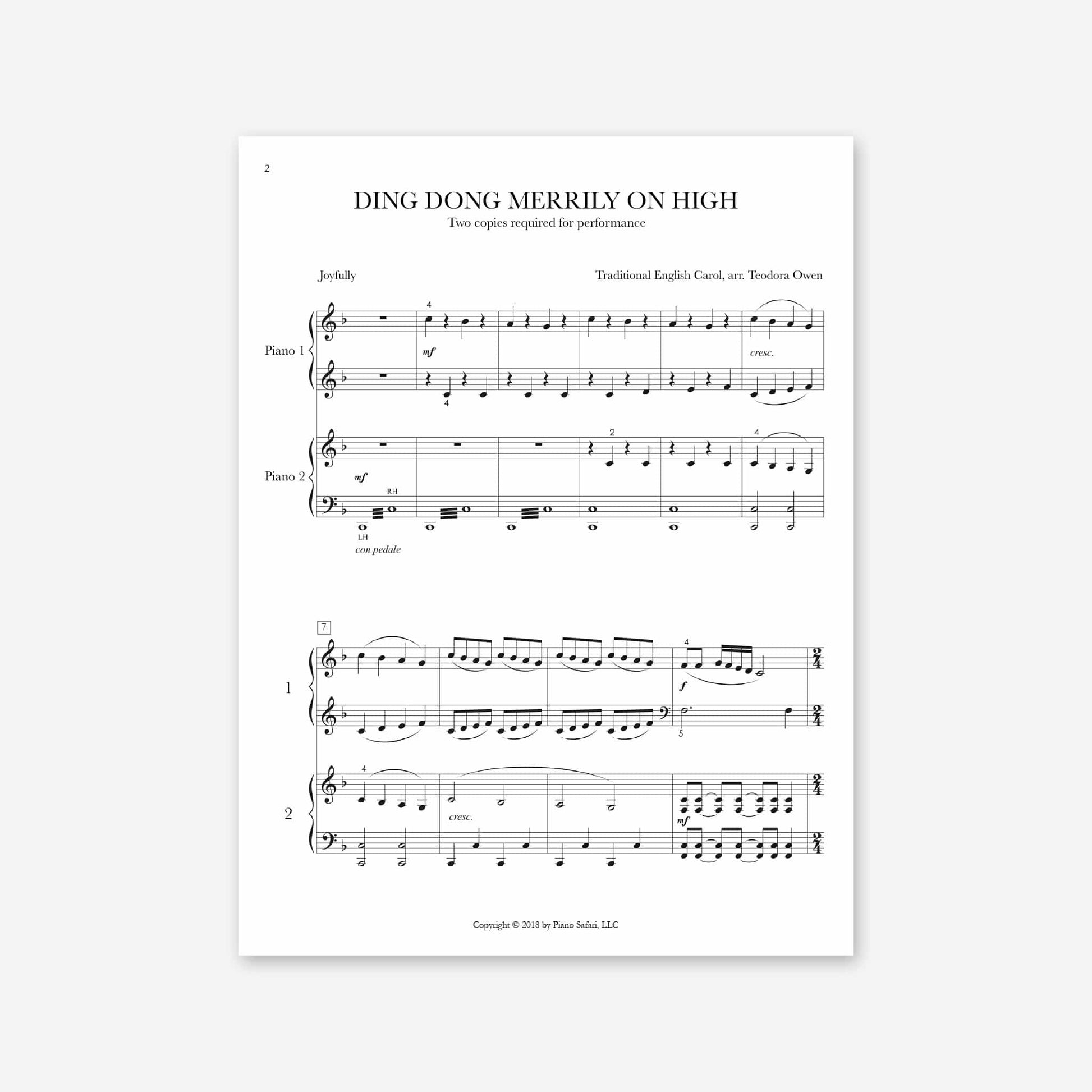 Piano Safari Supplements Sheets Intermediate Holiday Ding Dong Merrily on High
